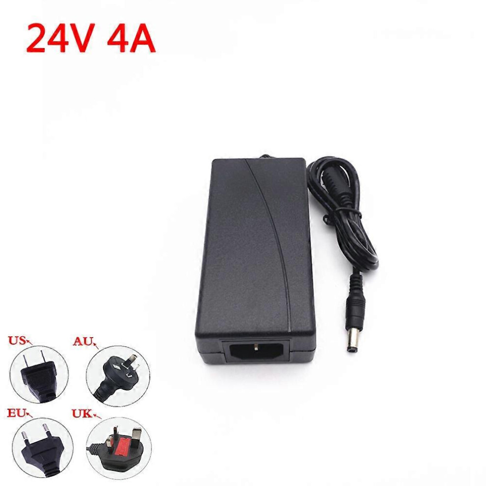 (EU, One size) DC 24V 4A 96W Power Supply Charger Charge Converter Adapter 110V 220V For LED Strip AC 100V-240V 24V 4000mA