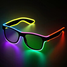 (yellow, One size) Luminous glasses, luminous, suitable for rave parties, luminous neon rave glasses, suitable for rave parties, EDM, birthdays, parties, festivals -GSLH
