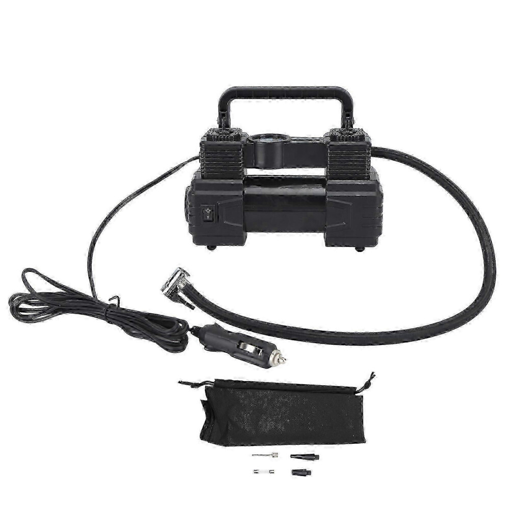 (As Show, One Size) Tire Inflator Heavy Duty Dual Cylinder Air Compressor Pump With Led Work For Truck 12V 120Psi Light 4631898246445