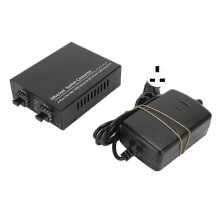 (As show, One size) Fiber Transceiver Plug and Play Up to 120km SFP to RJ45 Fiber Media Converter with LED Indicators 100?240V UK Plug