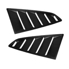 (As show, One size) Black Finish Rear Side Vent Quarter Window Louver Shutter Cover Trim for 2015+