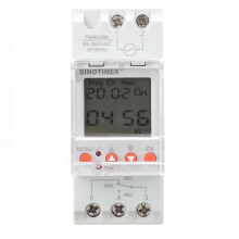 (As show, One size) Timer Switch Programmable Analog Smart Home Power Control Din Rail Mounting 85265V 30A
