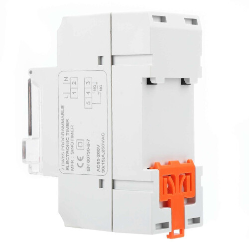 (As show, One size) Timer Switch Programmable Analog Smart Home Power Control Din Rail Mounting 85265V 30A 2