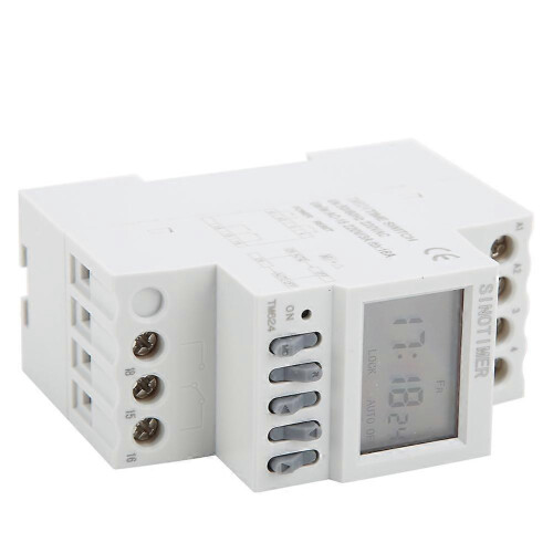 (As show, One size) TM624 Digital Timer Power Switch Timer 40 Group Time Controlled Ringer Din Rail Mount 220V 1