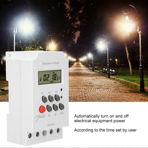 (As show, One size) Digital Time Switch LCD Display MicroComputer Electron Timer Switch ABS 220V KG316TII 2
