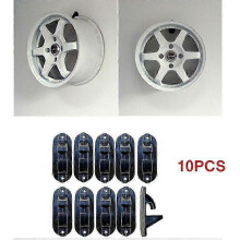 (As show, One size) 10pcs Tire Wheel Rim Hub Hanging Plastic Black Abs Hook Holder Shop Display Stand Rack Wall Mounted Racing Hook  Max. 22''