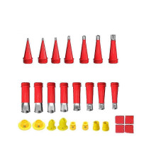 (As show, One size) 27pcs Stainless Steel Caulk Nozzle Applicator With Base Caulking Finisher Sealant Finishing Tool Kitchen Sink Joint