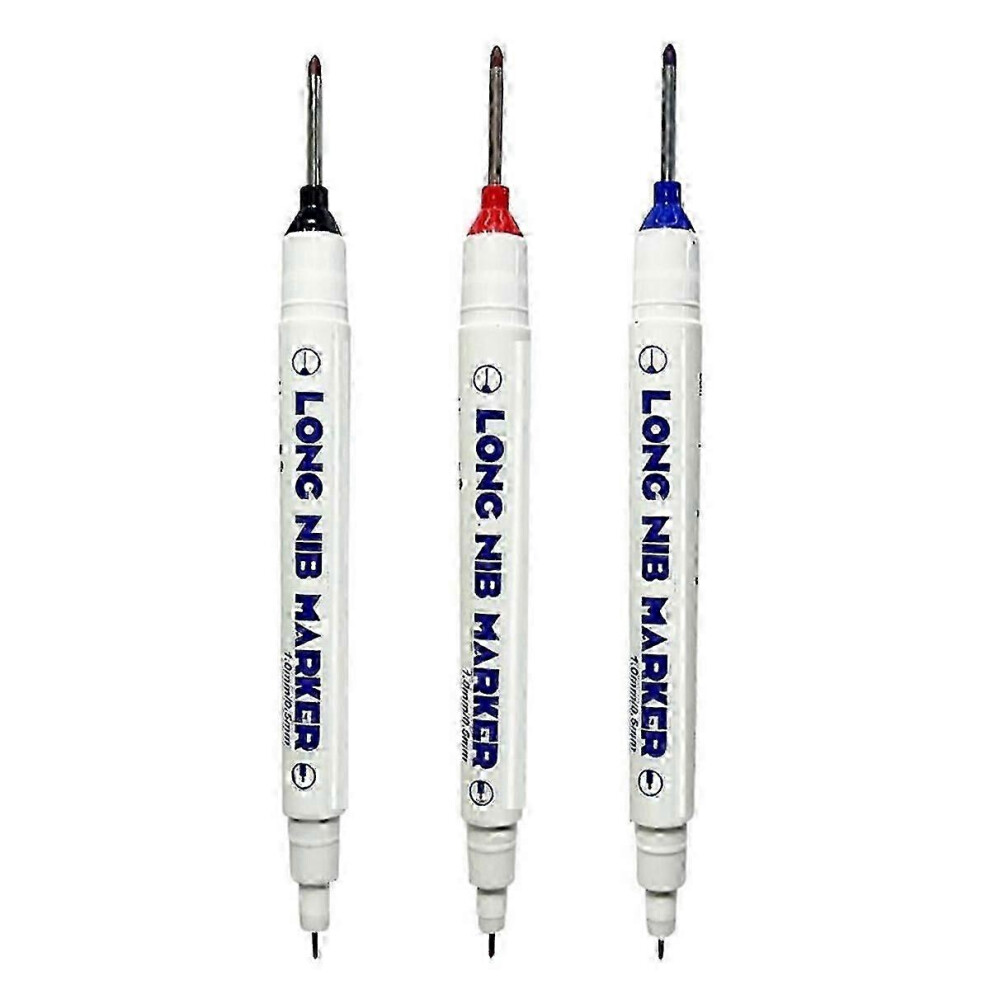 (As Show, One Size) 3 Pcs Long- Deep Hole Marker Pens, Upgrade Long Nib Marker Set, Construction Markers Scriber Marking Tools 4631898209839