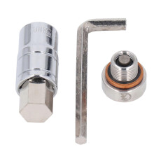 (As show, One size) Car Oil Drain Plug Screw M14x1.25 Stainless Steel Oil Pan Drain Plug with Extended Head and Wrench