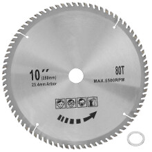 (As show, One size) 10 x 80T 254mm Circular Saw Blade Cutting Disc Woodworking Cemented Carbide Saw Blade