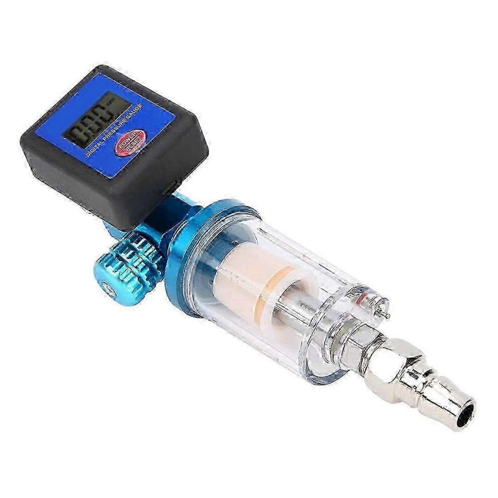 (As Show, One Size) Digital Air Compressor Regulator, 1/4In Thread Compressed Filter Pressure Display Meter Oil Water Separator 4632480894396