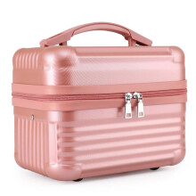 (As show, One size) Hard Shell Cosmetic Case,Train Box Cosmetic Storage Bag Makeup Bag with Brush Organizer Travel Bag Case for Women Gift(Pink) Ref: 3833
