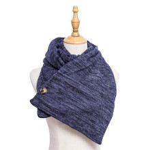 (As show, One size) Unisex Solid Color Winter Long Scarf With 2 Hidden Pockets Warm Outdoor Travel Adjustable Buttons Shawl Wrap