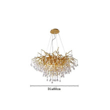(As show, One size) Luxury LED Crystal Chandeliers Gold Modern Ceiling Hanging lamp lustre for Bedroom Kitchen Dining Living Pendant Lights Fixtures