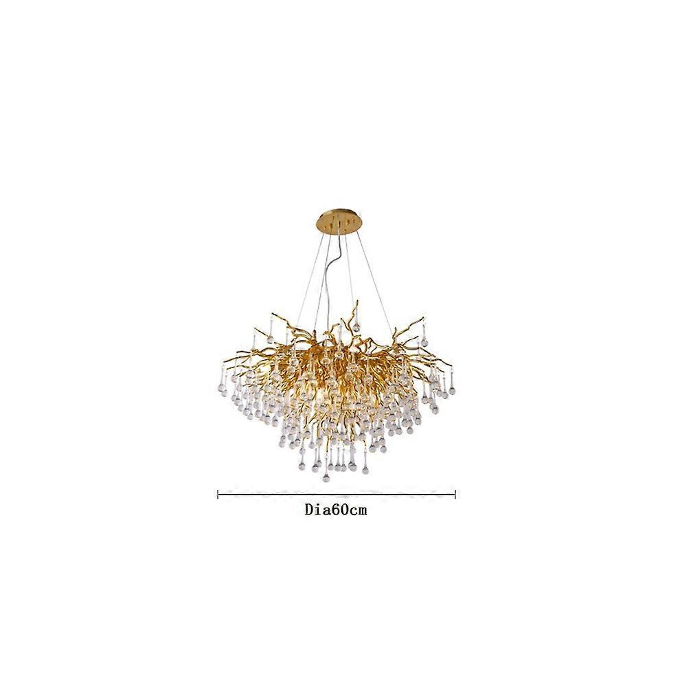 (As show, One size) Luxury LED Crystal Chandeliers Gold Modern Ceiling Hanging lamp lustre for Bedroom Kitchen Dining Living Pendant Lights Fixtures