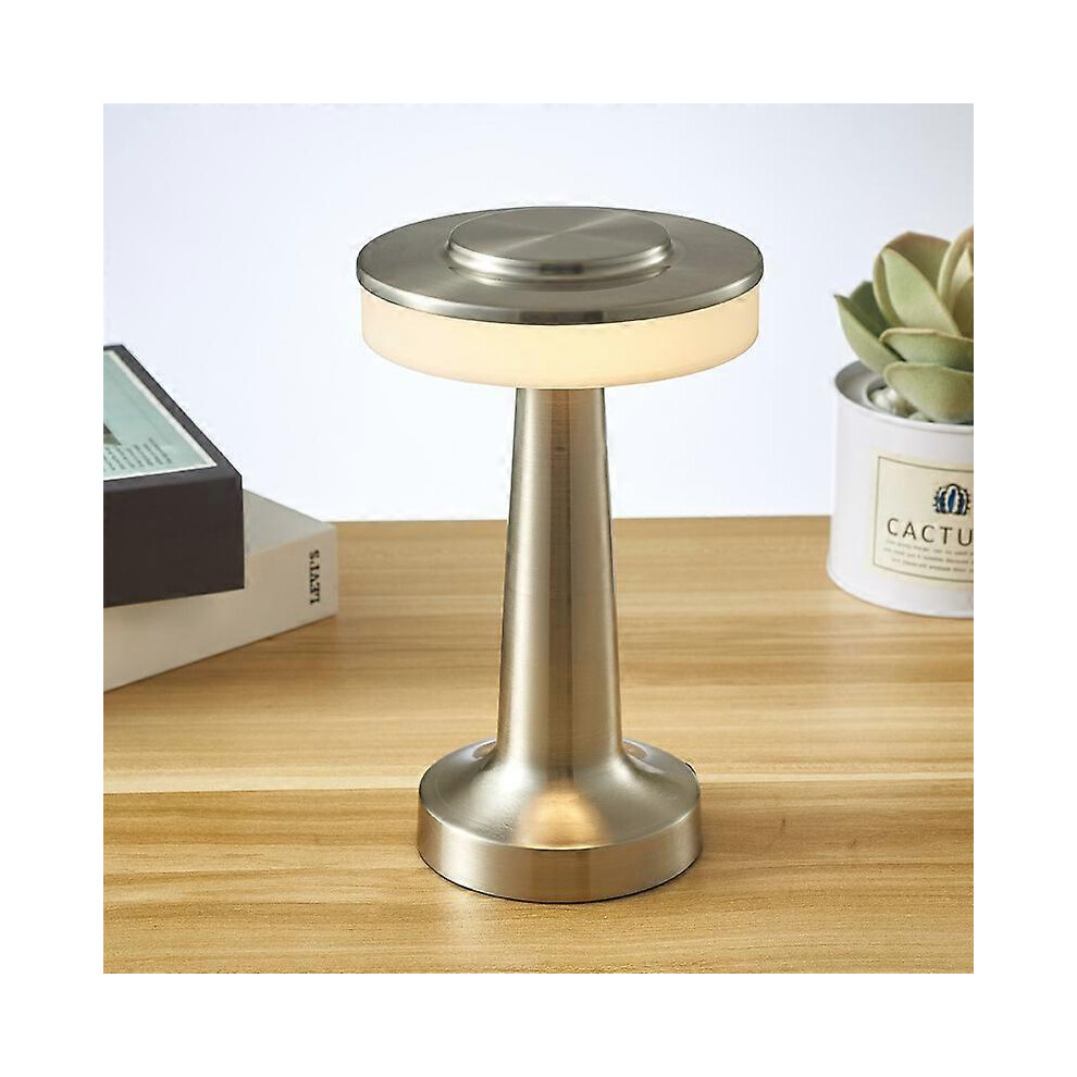 (As show, One size) LED Metal Retro Table Lamp USB Charging Creative Dining Table Hotel Bar Table Lamp Bedroom Bedside Decoration Night Light