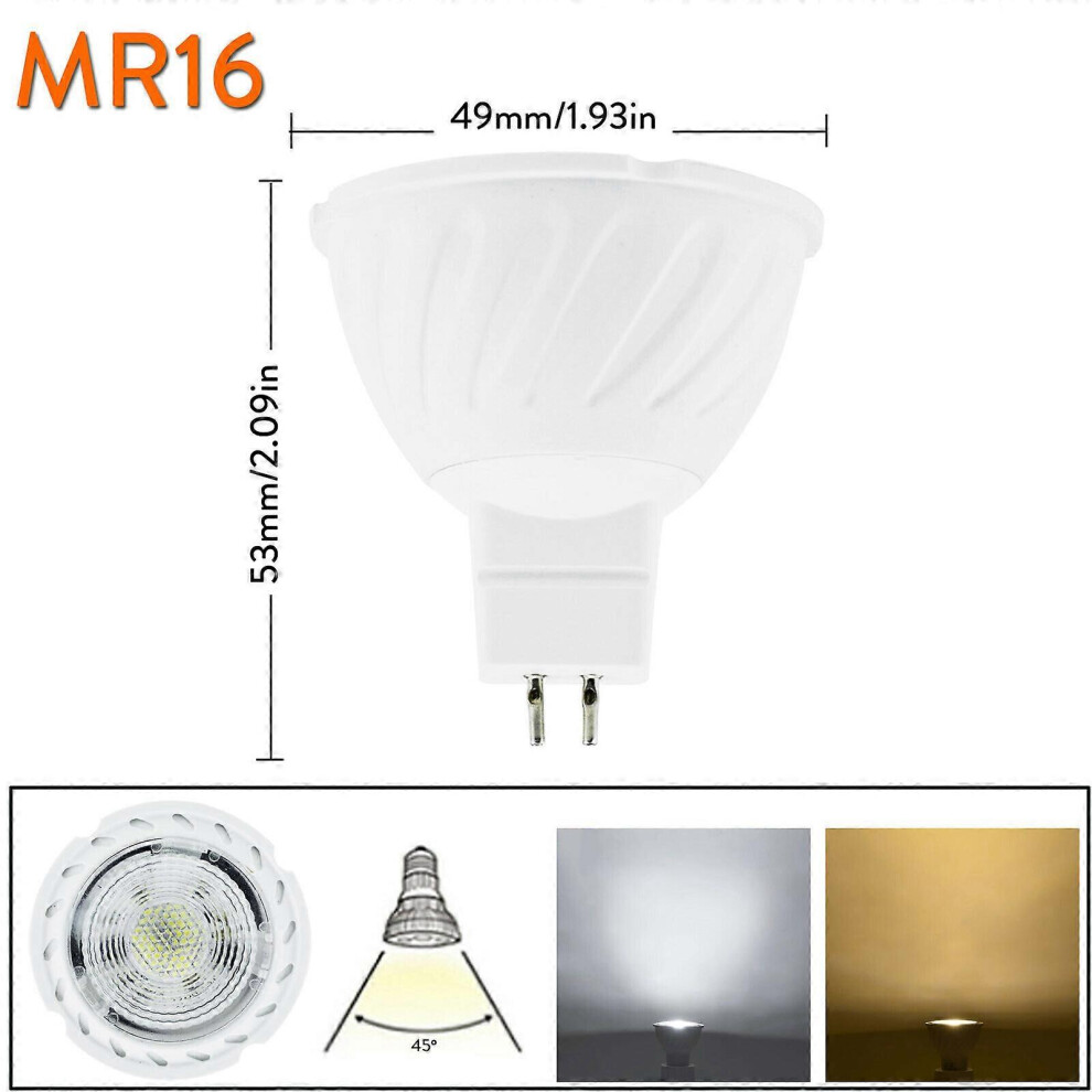 (As show, One size) 5PCS Dimmable LED Spotlights 7W GU10 GU5.3 MR16 COB Spot Light Bulbs Lamps 220V 230V Aluminum High Quality Super Bright Ampoule