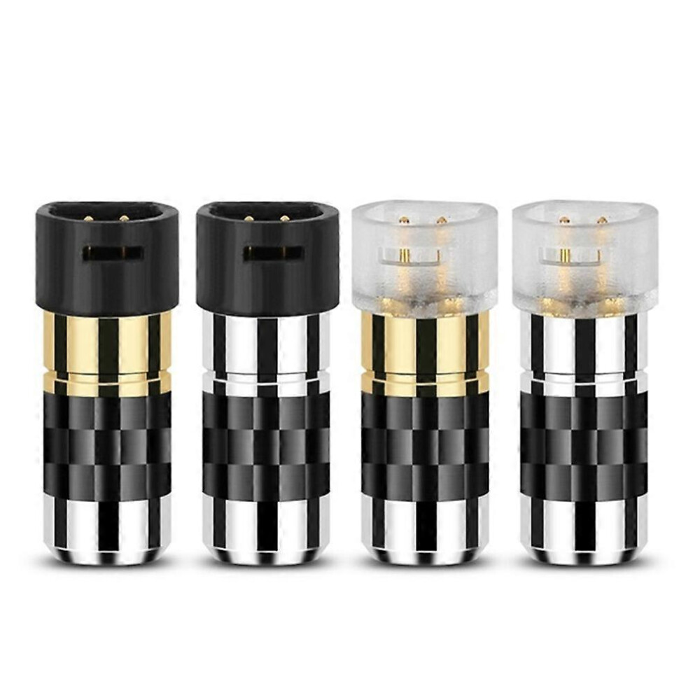 (As Show, One Size) 2 Pins Minijack Earphone For Senhai Ie80 Ie8 Ie8i Hifi Headset Carbon Fiber -Plated Plug Aduio Connector Soldering Adapter Gold 4634009534806