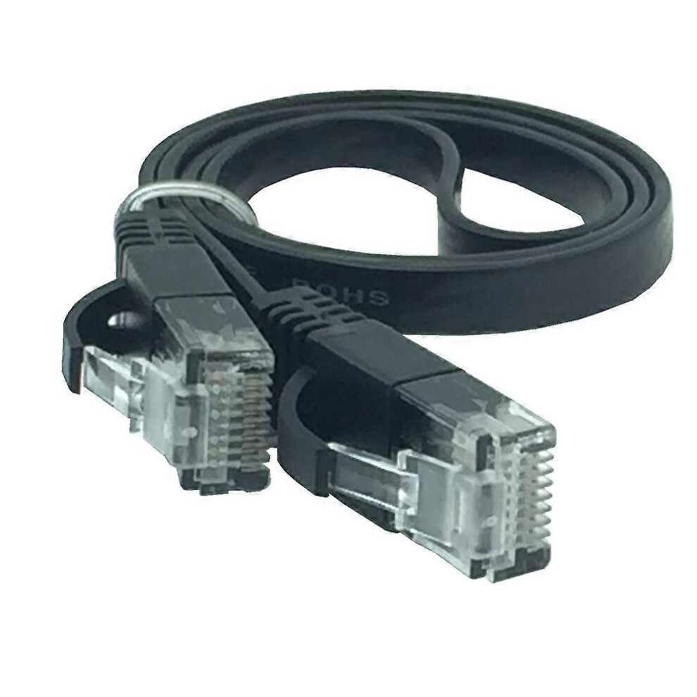 (As show, One size) Cable CAT6 Flat UTP Ethernet Network Cable RJ45 Patch LAN Cable Black Color 0.5M 1M 1.5M 2M 3M 5M 10M 15M 20M 25M 30M