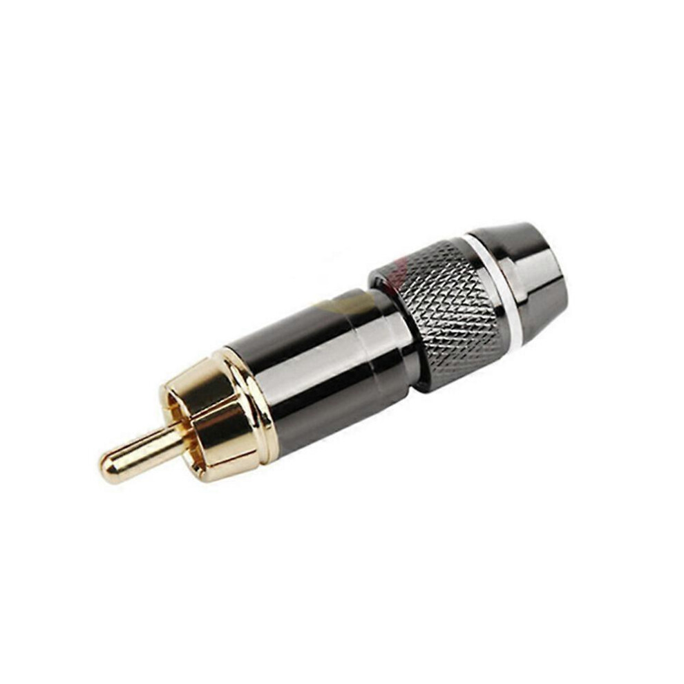 (As show, One size) Jack RCA Plug Connectors Soldering Audio Video DIY RCA Speaker Adapter Plugs Speakon Terminal Locking rca Stecker White Red