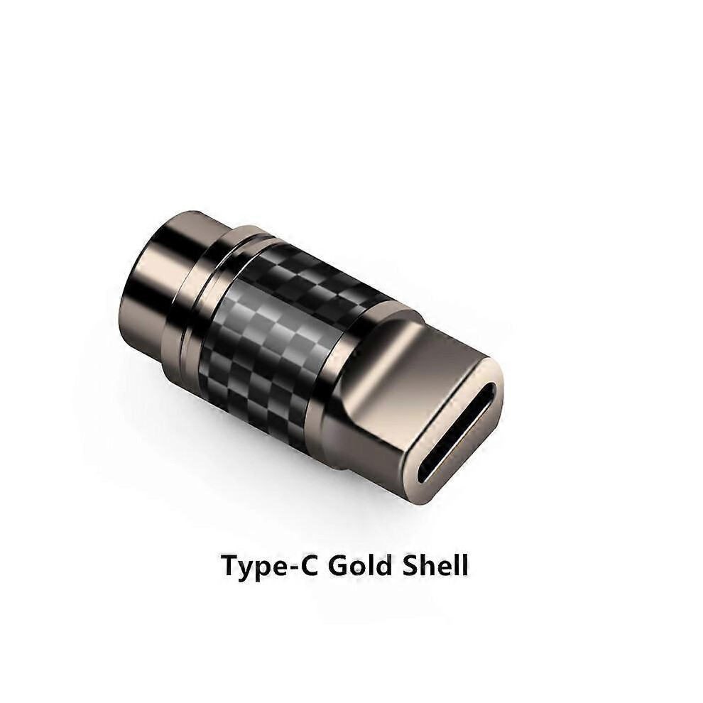 (As show, One size) Type C Connector Shell ALC5686 CNC Pure Copper Plug 32bit 384khz Headphone DIY Carbon Fiber Crystal Oscillator Earphones Adapter