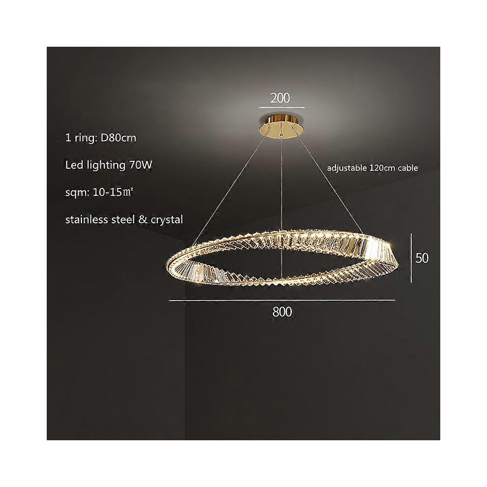 (As show, One size) Modern Home Luxury Chandelier Living Room Decorations Crystal LED Pendant Lights Bedroom Kitchen Island Lustre Lamp Fixtures