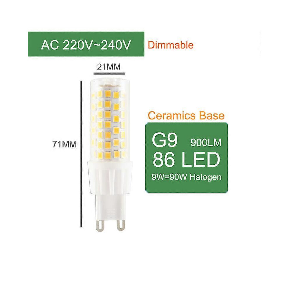 (As show, One size) OK-B 2pcs COB/Ceramic/Glass LED G4 G9 E14 Light AC/DC 12V/220V 3W 5W 7W 220V LED G4 Light G9 Bulb For Chandelier Replace Lamp
