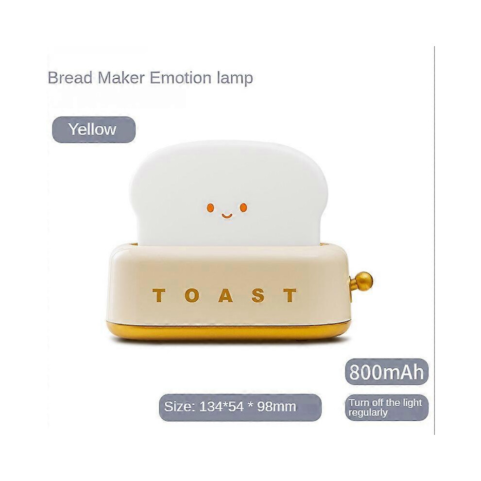 (As Show, One Size) Led Creative Toast Bread Maker Small Night Lamp Gift For Girls Holiday Ambience Bedroom Bedside Sleeping Timing Light