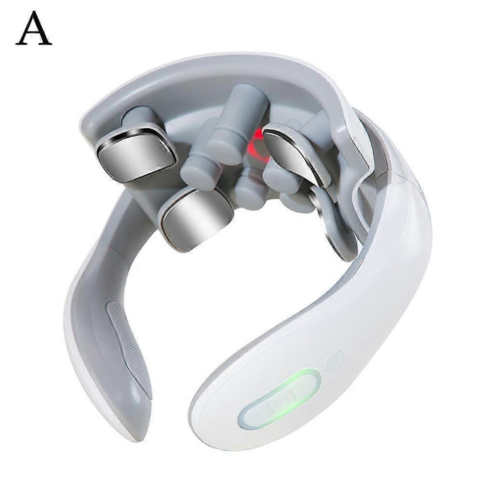 (As show, One size) Smart Massager Instrument Shoulder Neck Massage Cervical Vertebra Health Care Vibrator Heating Back And Neck Relieve Pain Muscle