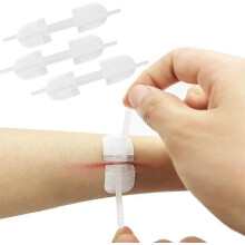(As show, One size) Emergency Wound Closures Band-aid Adhesive Bandages, Zip Stitch Stickers, 3 Pcs (45*10mm, White)