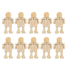 (As show, One size) 10PCS Unfinished Wooden Robot Wood People Shapes Figures for DIY Painting Arts Crafts