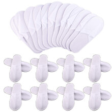 (As show, One size) 10 Pairs Disposable Slippers White Disposable Slippers For Hotel Travel Salon Plane