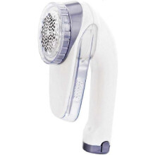 (As show, One size) Fabric Shaver and Lint Remover Sweater Defuzzer Stainless Steel Blades Battery Operated Remove Balls Pills Curtains Carpets Household (white 1pc)