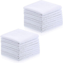 (As show, One size) 18 Pieces Men's Handkerchiefs, Soft Cotton, Classic Men's White Hankie