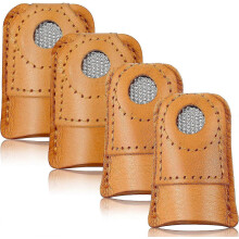 (As show, One size) Leather Thimble Hand Sewing Thimble Finger Protector Coin Thimble Finger Pads for Knitting Sewing Quilting Pin Needles Craft Accessories DIY Sewing To
