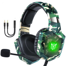 (Camouflage white (ZXK90103), One size) Gaming Headset with Mic for PS4 PS5 Xbox PC with RGB Light, PlayStation Headset with Noise Cancelling 7.1 Surround Sound Over-Ear and Wired 3.5mm Jack