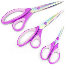 (As show, One size) Scissors, Premium Titanium Ultra Sharp Craft Scissors Sewing Dressmaking Scissors Set with Comfort Grips for Cutting Paper, Cardboard, Fabric, Home O
