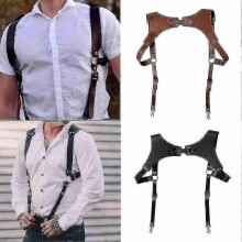 (One-size black, One size) Style Men's Suspenders Belts New Fashion Gentle Sportsman Suspenders Leather Straps Adult Belts