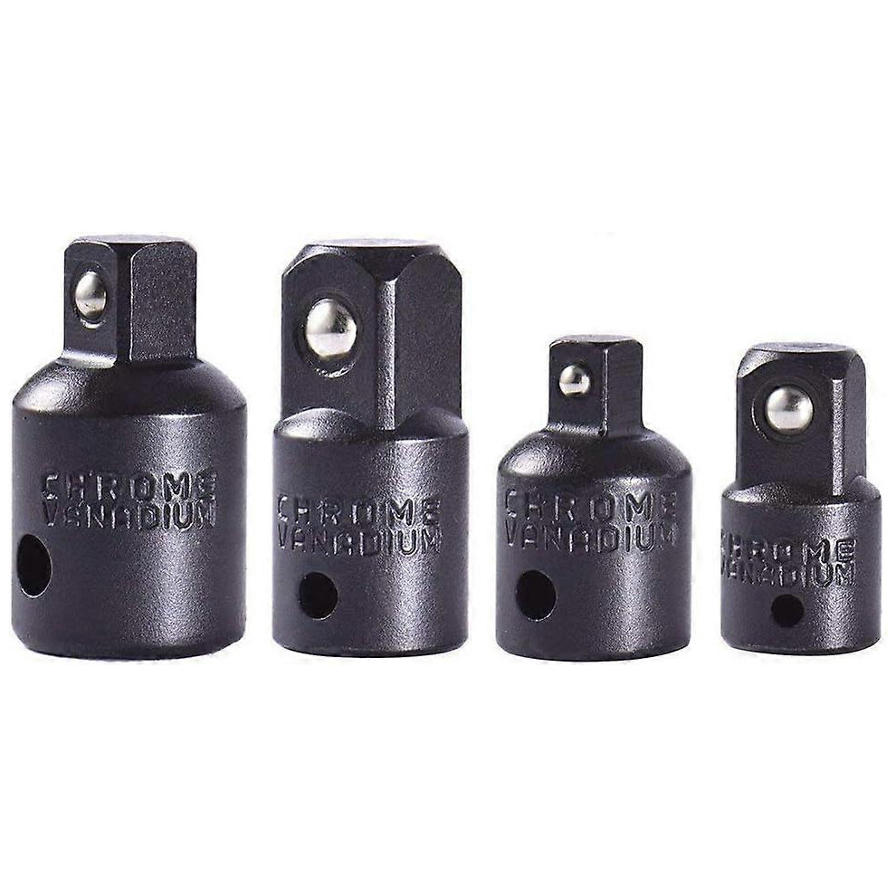 (As Show, One Size) Impact Socket Adapter And Reducer Set For Impact Driver Ratchet Docket Extentsion Conversion Tool (Black) (4Pcs) 5031614167679