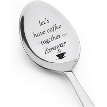 (As show, One size) Engraved Spoon - Let's Have Coffee Together Forever- Cute Coffee Lovers Gift For Friends