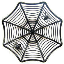 (As show, One size) Halloween Decoration Spider Web Shape Candy Basket Restaurant Bar Fruit Basket Candy Basket1pcs-black