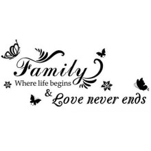 (As show, One size) Family Wall Sticker Removable Home Mural Decoration Bedroom Decal