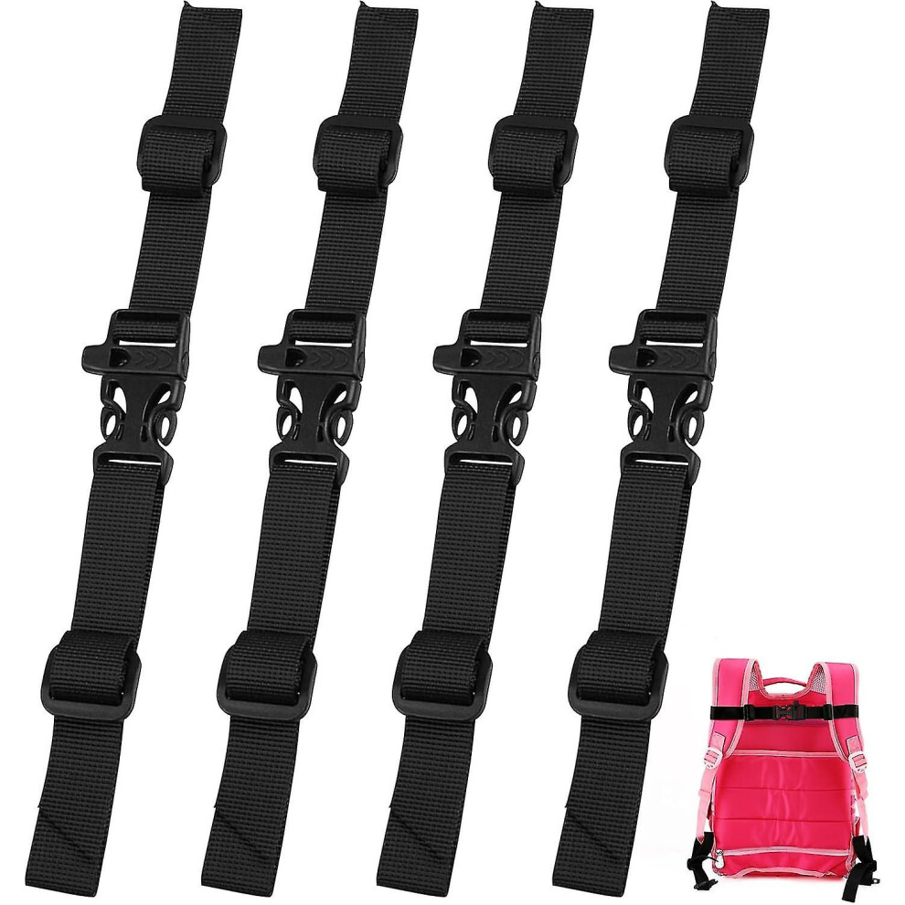 (As show, One size) 4 Pcs Backpack Straps, Backpack Chest Strap, Adjustable Fit, Quick Release Buckle, For Hiking, Jogging, Biking-image-OPC-PHJWSJT-NEW