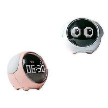 (Ordinary pink, One size) Emoji Alarm Clock, Electronic Alarm Clock, Student Bedside Night Light, Smart Children's Clock