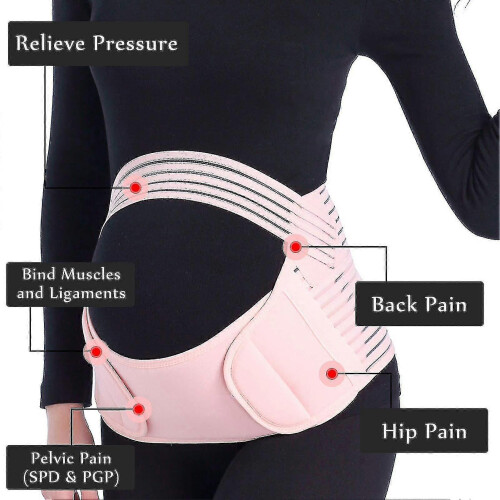 (Beige, M) Pregnancy Support Belt Maternity Belt Soft Stretchable Breathable Pregnancy Belly Lifting Support 1