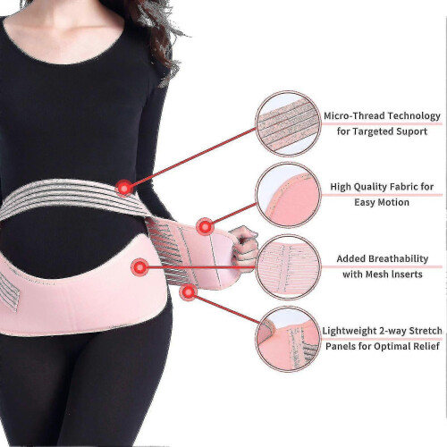 (white, S) Pregnancy Support Belt Maternity Belt Soft Stretchable Breathable Pregnancy Belly Lifting Support 2