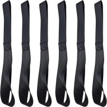 Lot de 6 sangles d'arrimage noires (1 500 lb, 4 500 lb rupture), 12 boucles 1" pour VTT/UTV