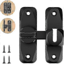 (As show, One size) 1 Black Door Latch Sliding Door Latch 90 Swing Arm Latch Window Latch