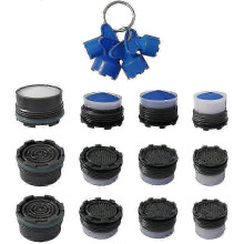 (As show, One size) 12 Pieces Faucet Cache Aerators with 4 Pieces Removal Wrench Tool, Water Saving Flow Restrictor Set Replacement Part