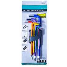 (As show, One size) 9 Pcs Hex Wrench Set H1.5 H2 H2.5 H3 H4 H5 H6 H8 H10 Multi Color Anti Slip CRV Hex Key Set for Disassembly Repair